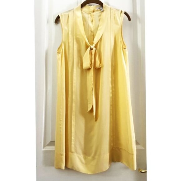 Silk mini dress - JOIE - pale yellow - Small - Picture 1 of 2